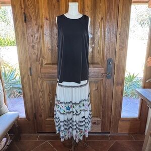 Floral Embroidered Maxi Skirt